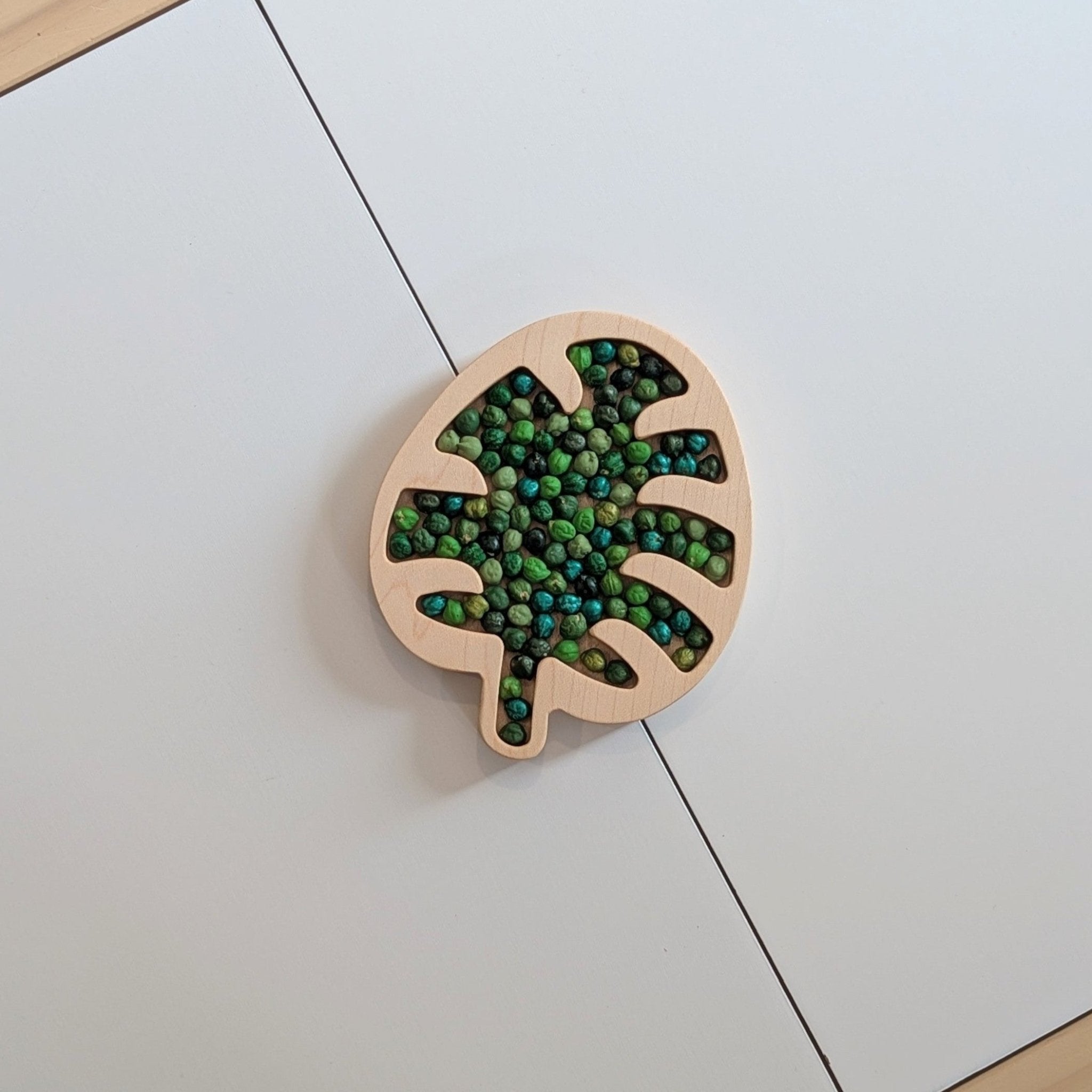 monstera play Mini Monstera Leaf Sensory Play Tray