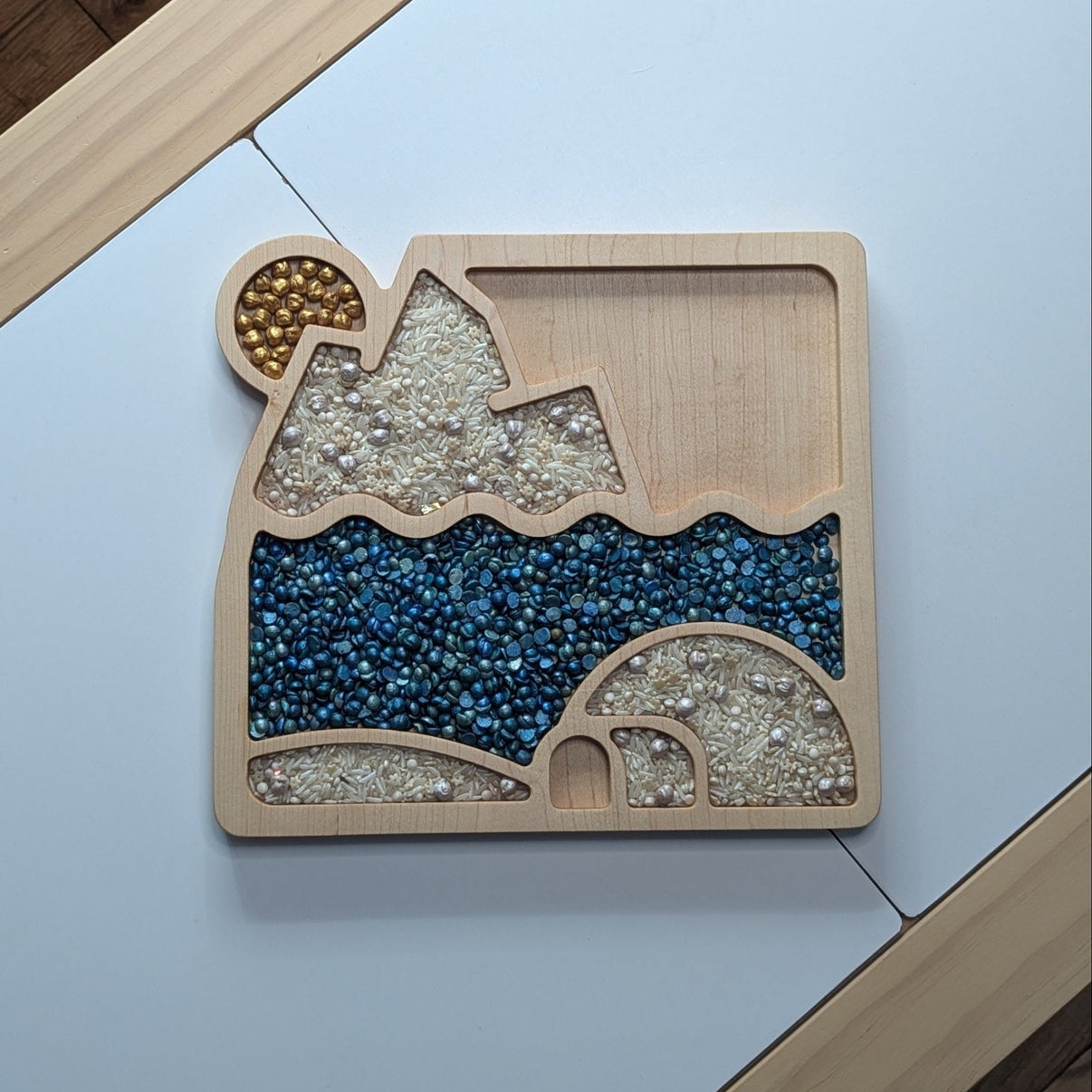 Arctic Sunrise Scene Sensory Play Tray - Carved Together Co - 