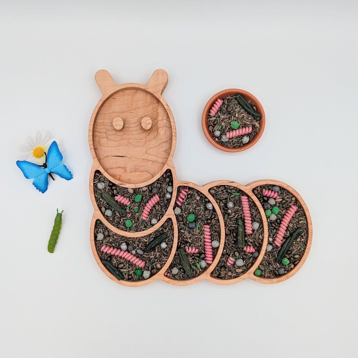Caterpillar Sensory Play Tray - Carved Together Co - 