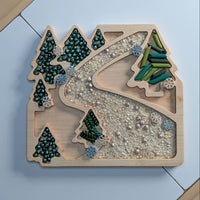 Christmas Tree Farm Scene Sensory Play Tray - Carved Together Co - 