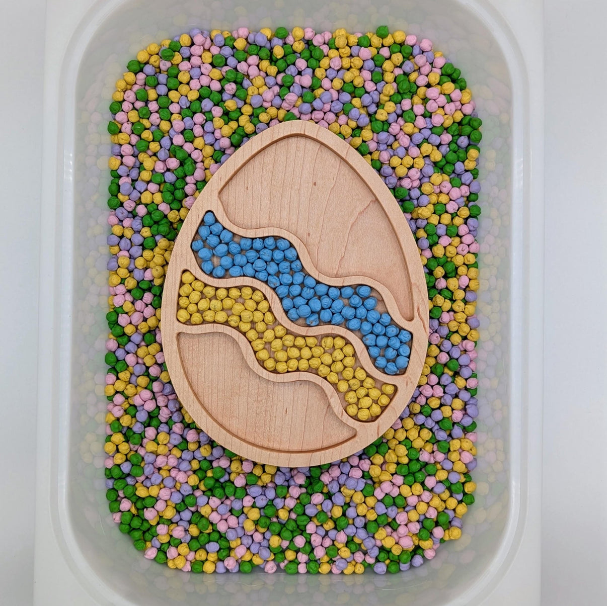 Easter Egg Sensory Play Tray - Squiggles - Carved Together Co - 