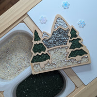 Evergreen Mountain Scene Sensory Play Tray - Carved Together Co - 