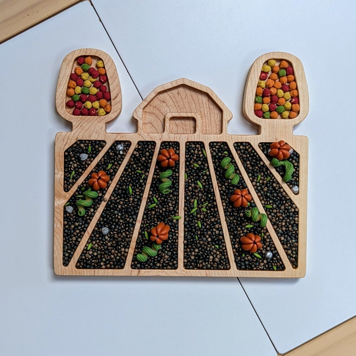Farm Rows Scene Sensory Play Tray - Carved Together Co - 