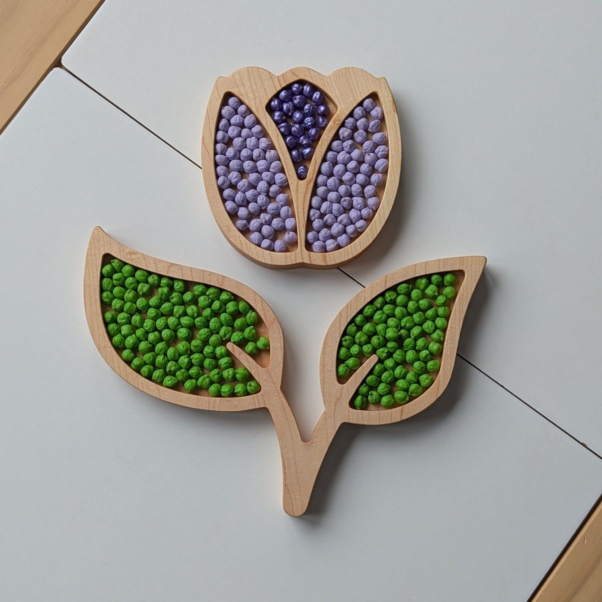 Flower & Leaves Play Tray SET - Carved Together Co - 