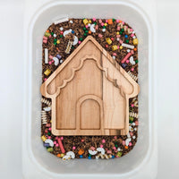 Gingerbread House Sensory Play Tray - Carved Together Co - 