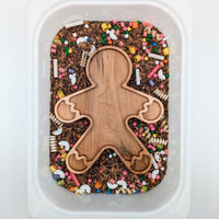 Gingerbread Man Sensory Play Tray - Carved Together Co - 