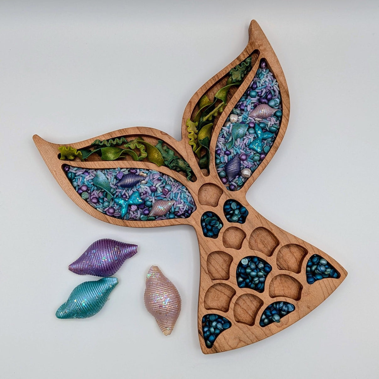 Mermaid Tail Sensory Play Tray - Carved Together Co - 
