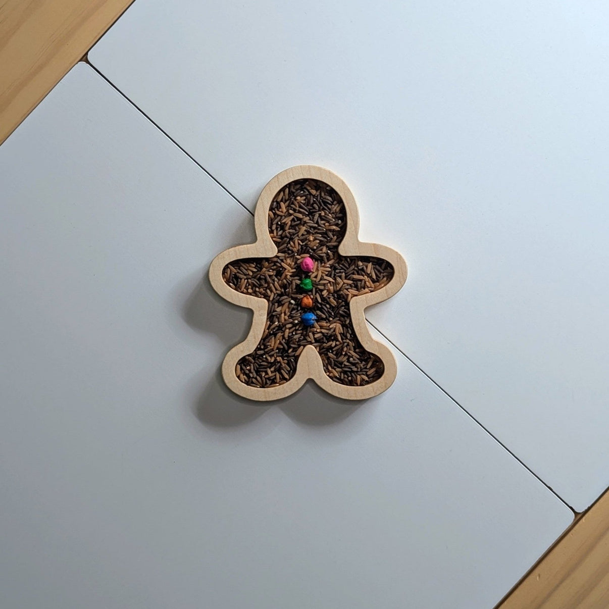 Mini Gingerbread Man Sensory Play Tray - Carved Together Co - 