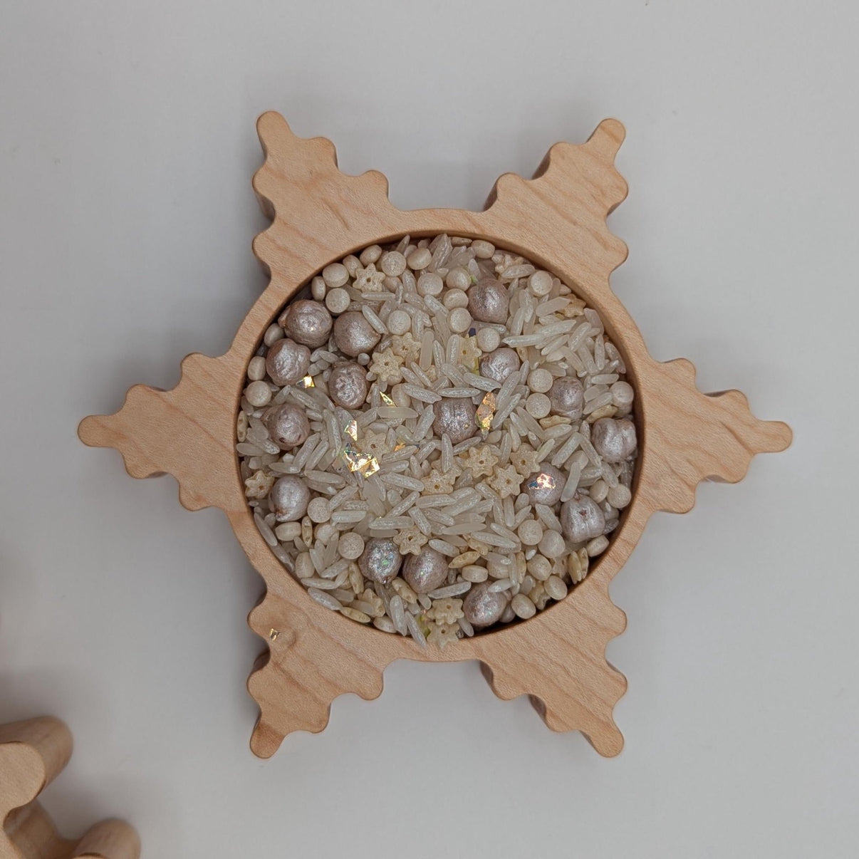 Mini Snowflake D Sensory Play Tray - Carved Together Co - 