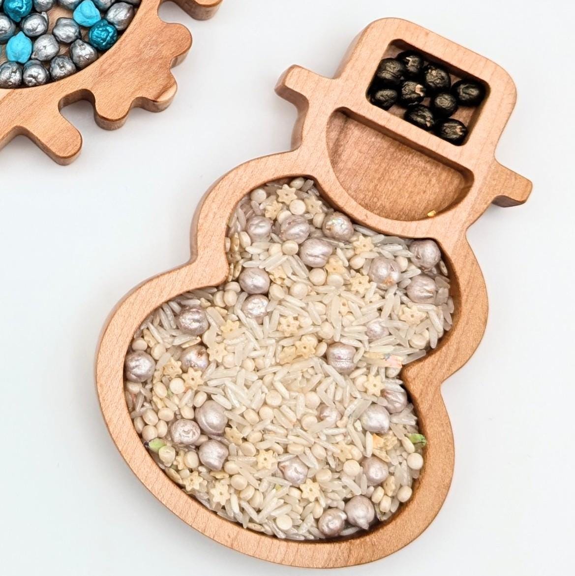 Mini Snowman Sensory Play Tray - Carved Together Co - 