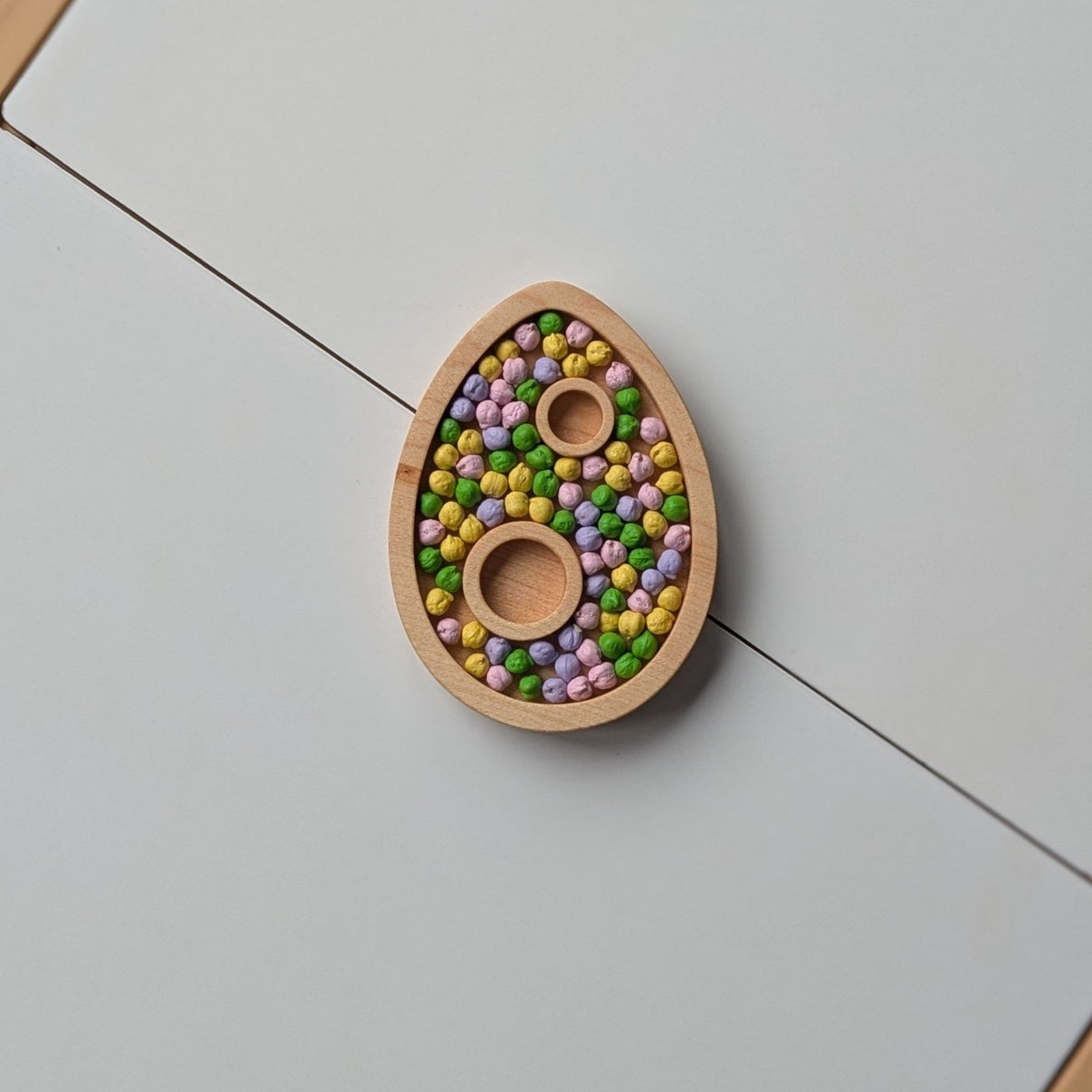 Mini Spotted Easter Egg Sensory Play Tray - Carved Together Co - 