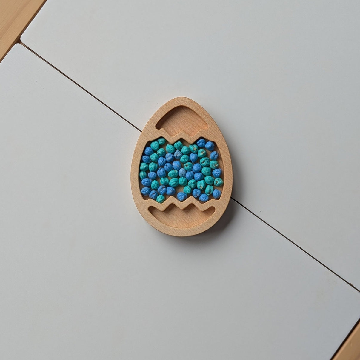 Mini Zigzag Easter Egg Sensory Play Tray - Carved Together Co - 