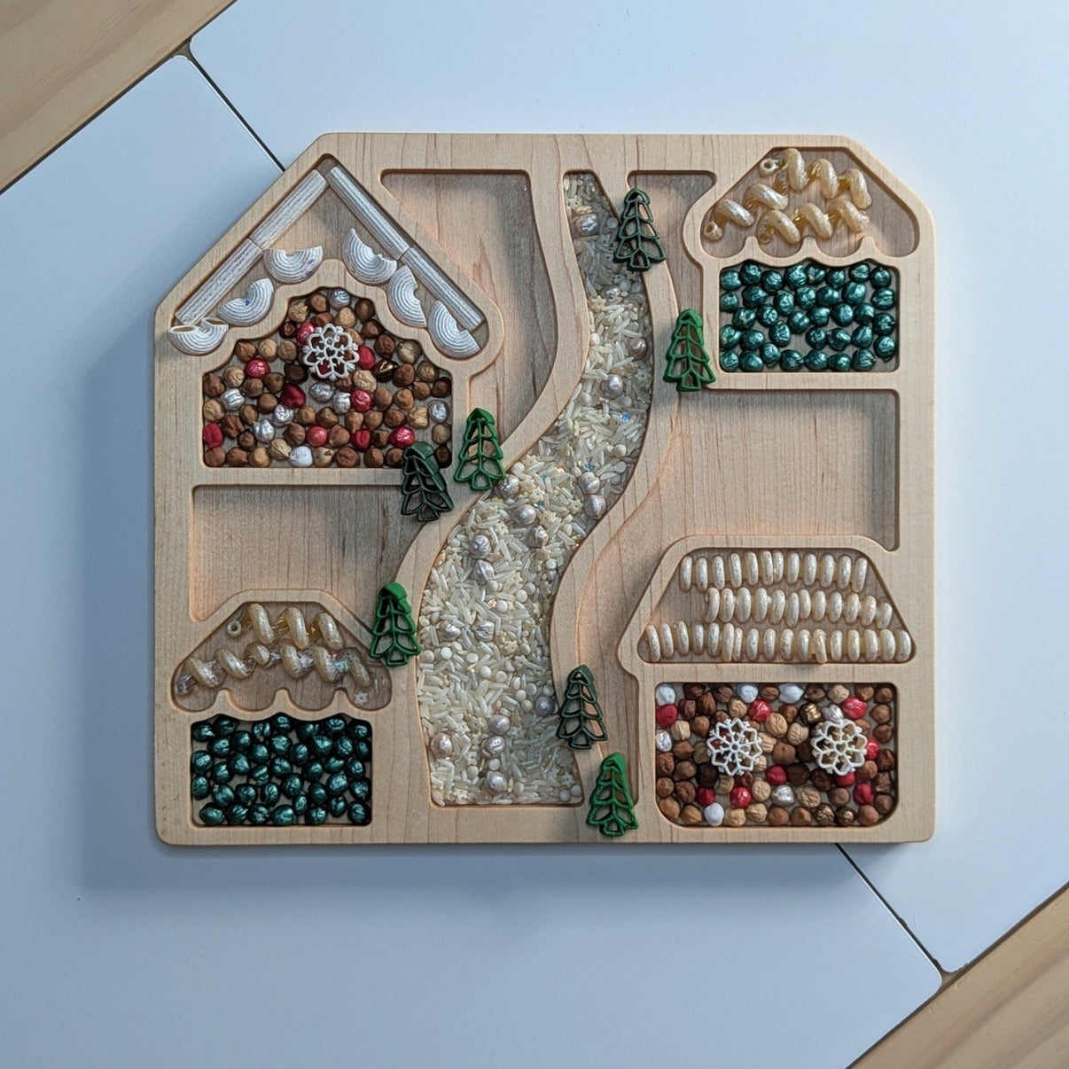 Miniature Village Scene Sensory Play Tray - Carved Together Co - 