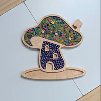 Mushroom House Sensory Play Tray - Carved Together Co - 