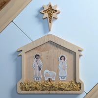 Nativity Scene Sensory Play Tray (Stable & Star) - Carved Together Co - 