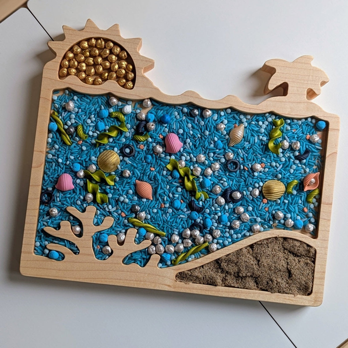 Ocean Scene Sensory Play Tray - Carved Together Co - 