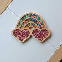 Rainbow Heart Sensory Play Tray - Carved Together Co - 