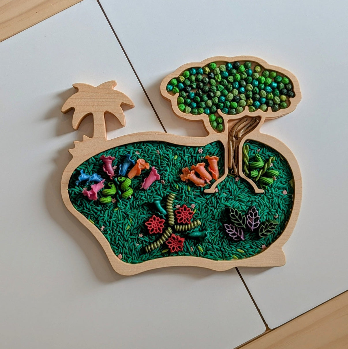 Rainforest/Jungle Scene Sensory Play Tray - Carved Together Co - 