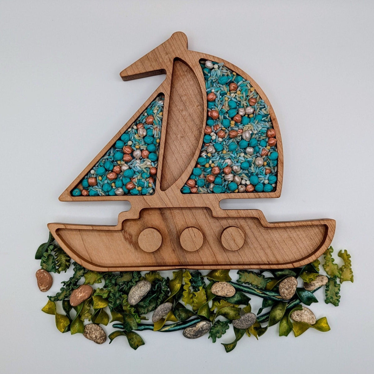 Sailboat Sensory Play Tray - Carved Together Co - 