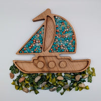 Sailboat Sensory Play Tray - Carved Together Co - 