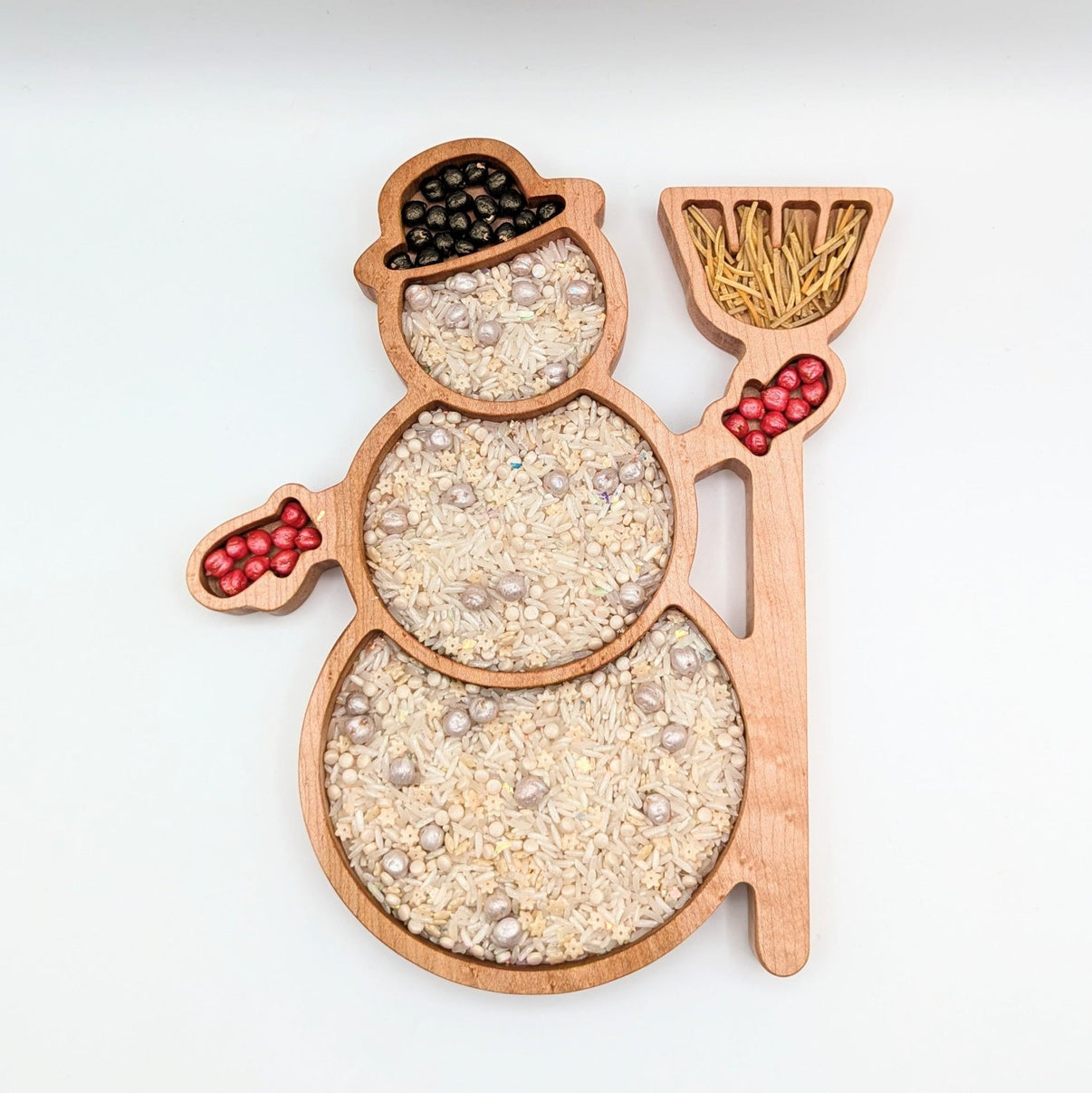 Snowman Sensory Play Tray - Carved Together Co - 