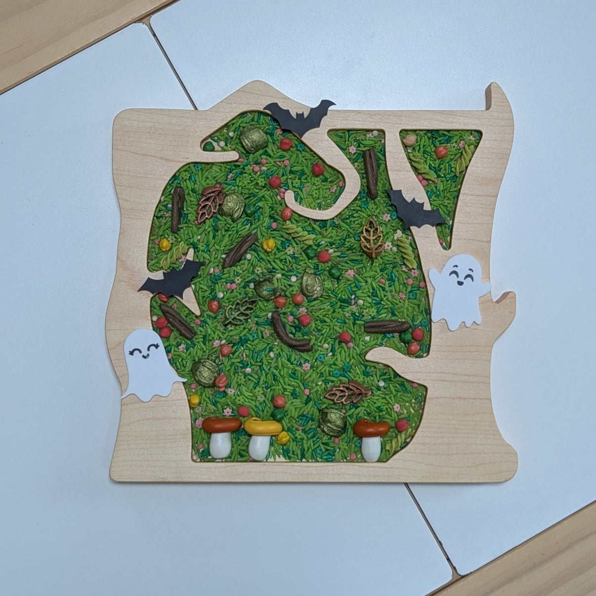 Spooky Forest Scene Sensory Play Tray - Carved Together Co - 