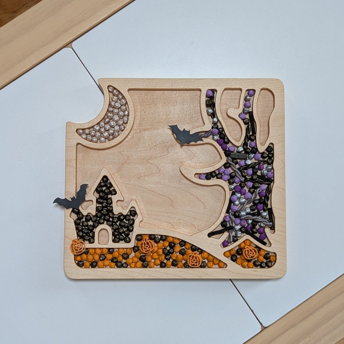 Spooky Night Scene Sensory Play Tray - Carved Together Co - 