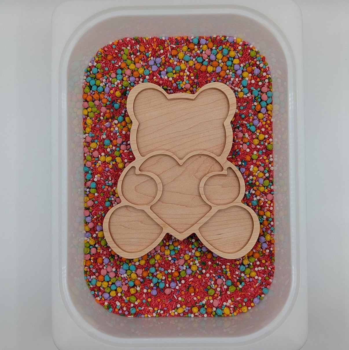 Valentines Bear Sensory Play Tray - Carved Together Co - 