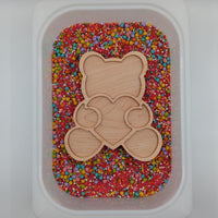 Valentines Bear Sensory Play Tray - Carved Together Co - 